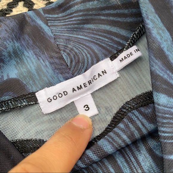 Good American Moody Swirl Long Sleeve Mesh Bodysuit size 3 - Picture 5 of 5